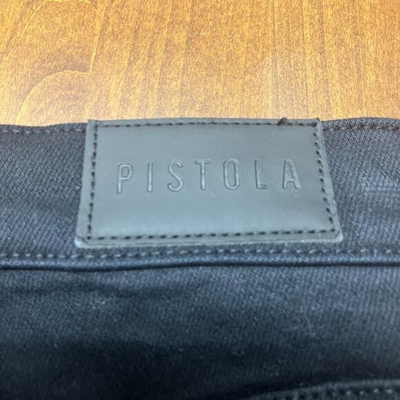 Pistola Teagan High Waist Slit Cuff Slim Leg Ankle Black Bootcut Jeans Size 27 - Picture 14 of 14